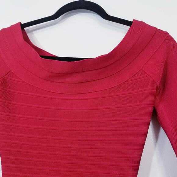 Herve Leger Candice Red Lipstick Dress Bodycon - Picture 11 of 14